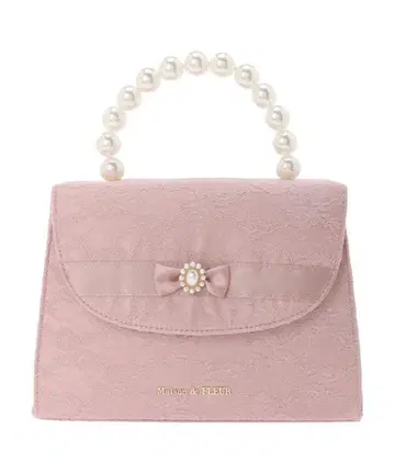 Maison de FLEUR 핑크 레이스 펄 핸드백