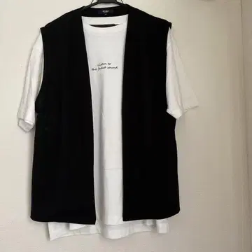 BEAMS M 사이즈 레이어드 티셔츠/베스트