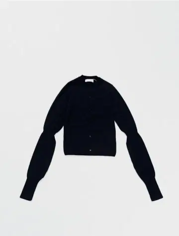 OUAT 011- BLACK OFFICE 크루넥 카디건