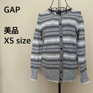 [새상품급] GAP/보더 니트 가디건/긴팔/버튼/그레이/베이지