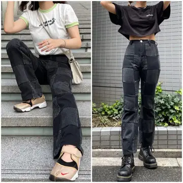 jouetie 체커 패턴 데님 S 사이즈