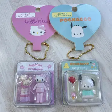 산리오 미니어처 패키지 참 포차코 다리 긴 키티 핑크 2개