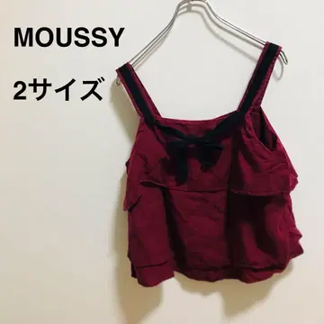 뷔스티에 MOUSSY 상의 프릴 캐미 레드 계열 M 사이즈 상당