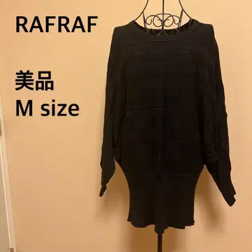 [새상품급] RAFRAF/긴팔 니트 튜닉/라메/블랙/심플