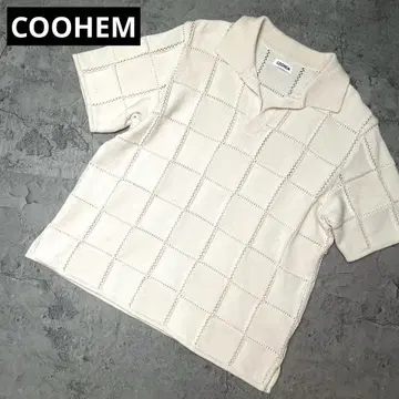 COOHEM 코헨 링크스 체크 니트 피케 셔츠 풀오버