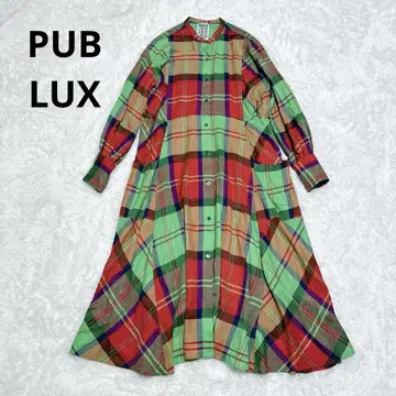 PUB LUX 체크 무늬 롱 셔츠 원피스 겉옷 프리 사이즈