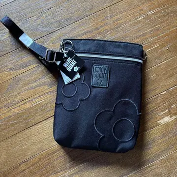 MARY QUANT 블랙 파우치 플라워 자수
