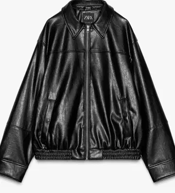 ZARA 인조 가죽 봄버 자켓
