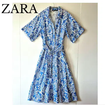 ZARA 린넨 보태니컬 무늬 롱 원피스 SIZE M
