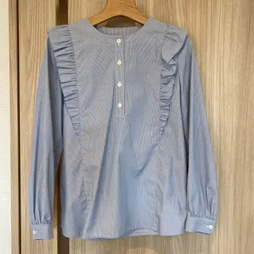 A.P.C. 프릴 블루 셔츠 34