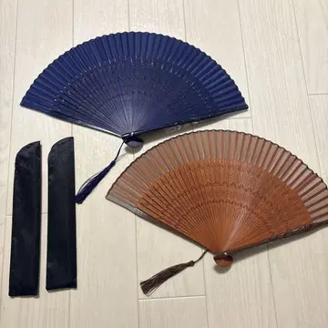 부채 페어, 네이비 컬러와 브라운 2개