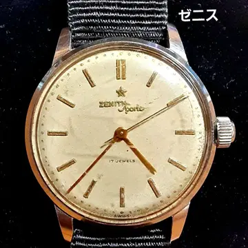 제니스 레어 스포르투 수동 와인딩 남성용 손목시계 금 인덱스 작동품