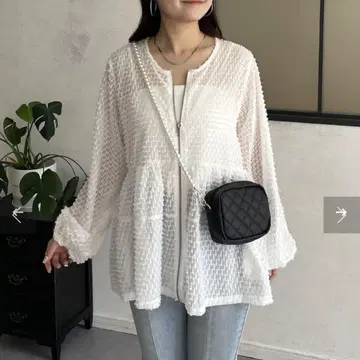 미사용품 프로즈베 시어 프린지 지퍼 블루종