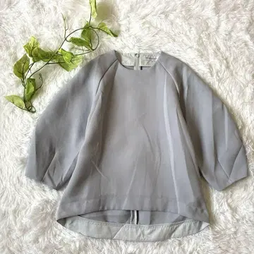 INED 여성용 7부 소매 블라우스 (M) 파스텔 컬러 코튼 이네드