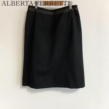 ALBERTA FERRETTI 블랙 미디 스커트