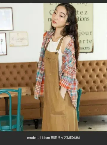 택 포함 새상품 니코앤드 FINE 린넨 스티치 점퍼 스커트 M