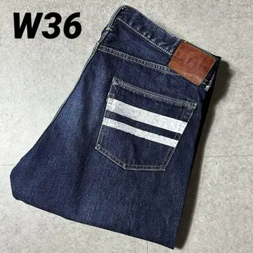 데님 팬츠 사용감 모모타로 청바지 W36 출진 라벨 밑단 미수선