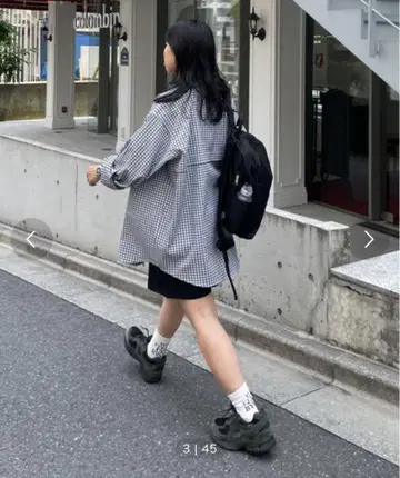 오버사이즈 체크 셔츠