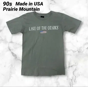 90s USA 제작 티셔츠 올리브 카키 Prairie Mountain