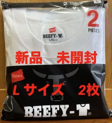Hanes BEEFY-T 화이트 티셔츠 2매입 L사이즈