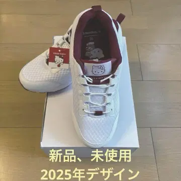 새상품, 미사용 헬로키티 폭넓은 4E 스티치 디자인 스니커즈 23.5cm