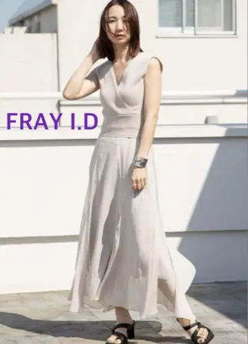 FRAY I.D 카슈쿨 리브 니트 콤비 원피스