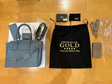 COCOCELUX GOLD 블루 토트백