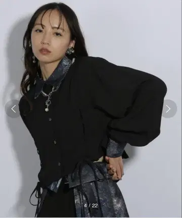 HARE 키리카에 자카드 레이스업 셔츠