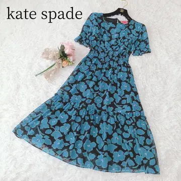 [kate spade/케이트 스페이드] 롱 원피스 꽃무늬 플레어 A라인