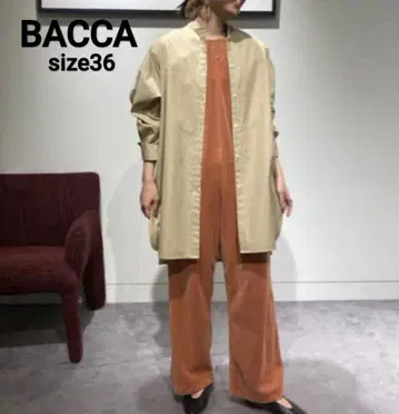 BACCA 바카 코튼 벨로아 저지 슬리브 개더 콤비네종