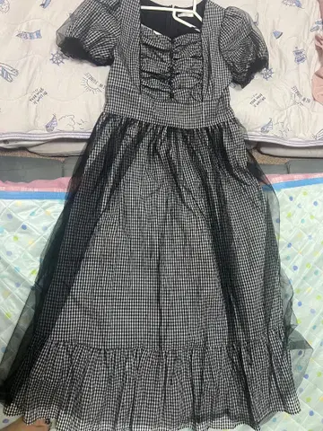 Evelyn 체크 무늬 롱 원피스 프리 사이즈