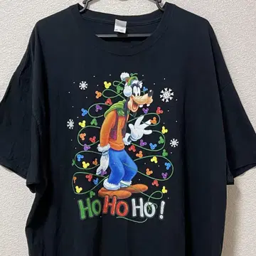 [Disney] 디즈니 구피 크리스마스 티셔츠 블랙 2XL