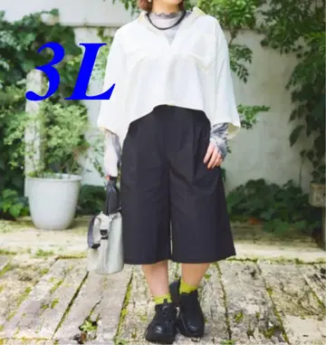 [새상품] 오카다 유리 프로듀스 블랙 하프 팬츠 3L