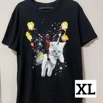 MARVEL 마블 티셔츠 데드풀 아메리칸 코믹스 구제 의류 블랙 XL