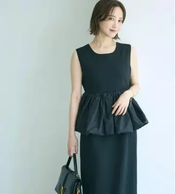 블랙 민소매 페플럼 원피스 프리사이즈