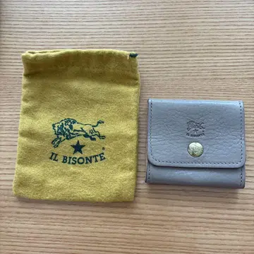 IL BISONTE 그레이 코인 케이스 수납 봉투 포함