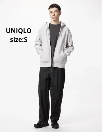 새상품 미사용 UNIQLO 유니클로 와이드 테이퍼드 청바지 블랙 S