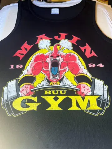 [ 탱크탑 ] MAJIN GYM 마인 부우 골드짐 블랙 M