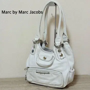 Marc by Marc Jacobs 로고 플레이트 가죽 토트백