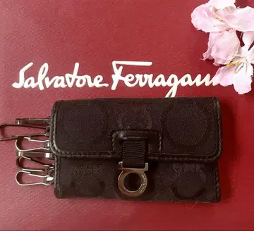 SalvatoreFerragamo 키케이스 가죽 & 캔버스 간치니