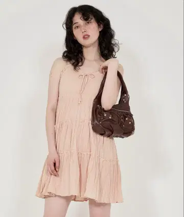 tina jojun 티어드 미니 원피스 핑크