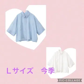 블라우스 셔츠 W 포켓 시어 반팔 셔츠 아메리칸 홀릭 2매 세트