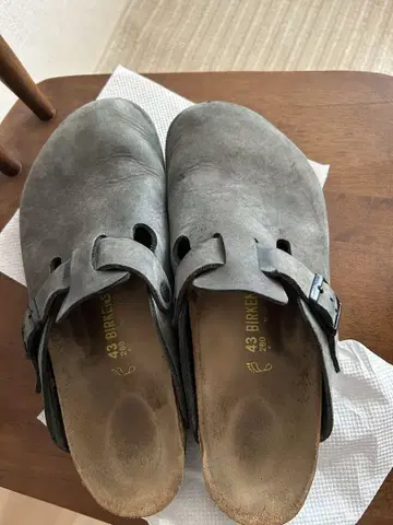BIRKENSTOCK 그레이 클로그 샌들 43