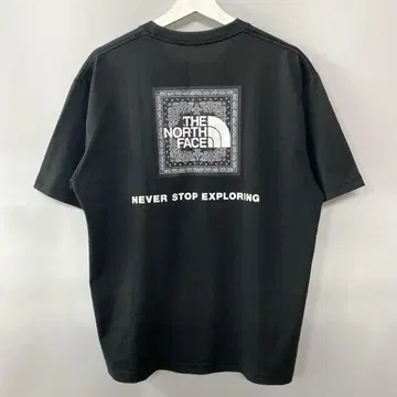 THE NORTH FACE 반다나 스퀘어 로고 T셔츠 블랙 XL