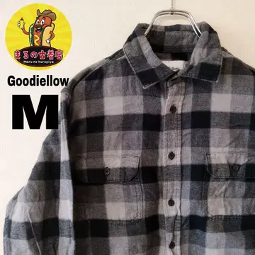 USA 구제 의류 Goodiellow 플란넬 셔츠 M 블랙 그레이 체크