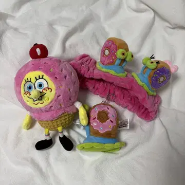 스폰지밥 봉제 인형과 게리 헤어밴드 세트