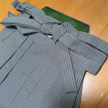 견() 안돈 하카마 세로 줄무늬 미사용 새 상품 (시침실 부착)