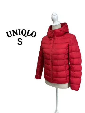 UNIQLO 후드 부착 울트라 라이트 다운 자켓 S 레드 매트