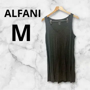 ALFANI 슬리브리스 V넥 M 다크 그레이