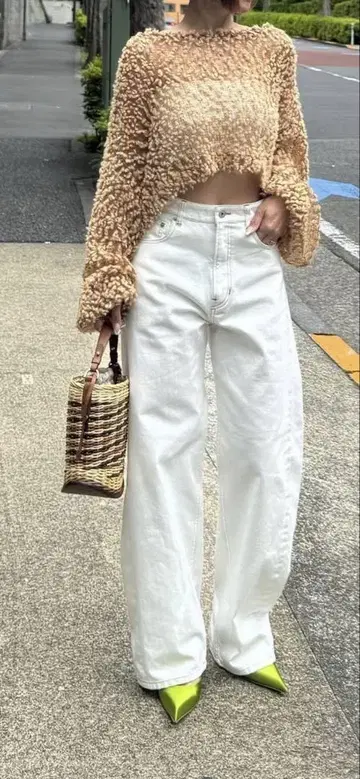cygne 커비 데님 Rem 화이트 0T 사이즈